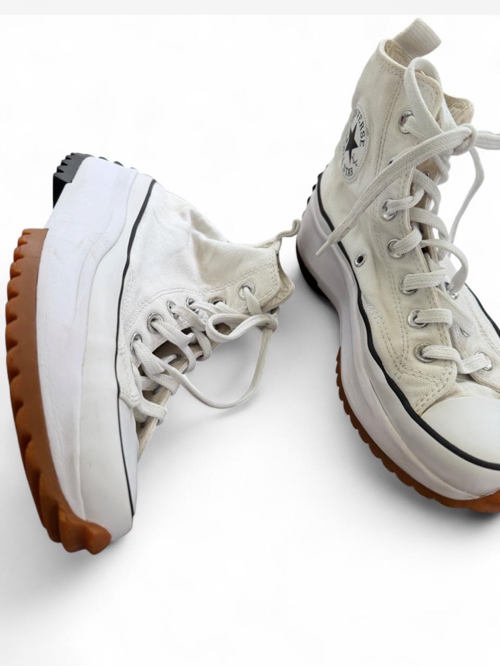 Converse Run Star Hike High Top Platform Sneakers White Size 7